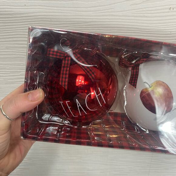 Rae Dunn Teacher Christmas Ornaments Set of 3 - Picture 2 of 7